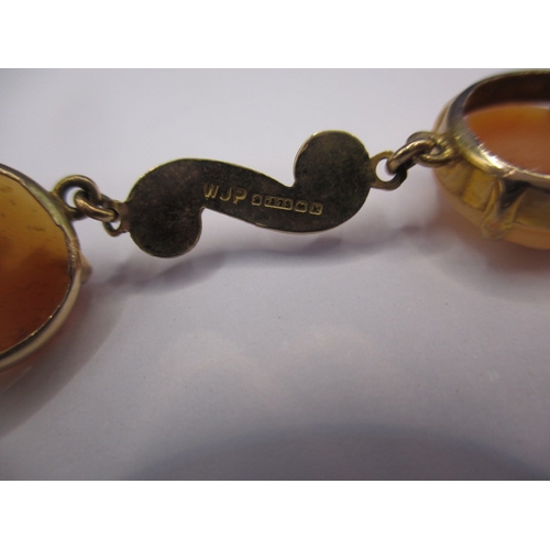 75 - A vintage 9ct gold cameo bracelet and a 9ct gold cased watch with plated strap, in used condition wi... 