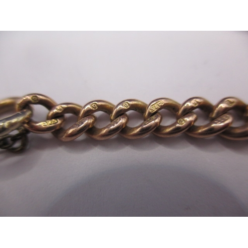 79 - A 9ct rose gold chain, approx. weight 16.1g, marked to each link, probably a watch chain converted i... 