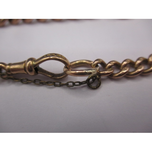 79 - A 9ct rose gold chain, approx. weight 16.1g, marked to each link, probably a watch chain converted i... 