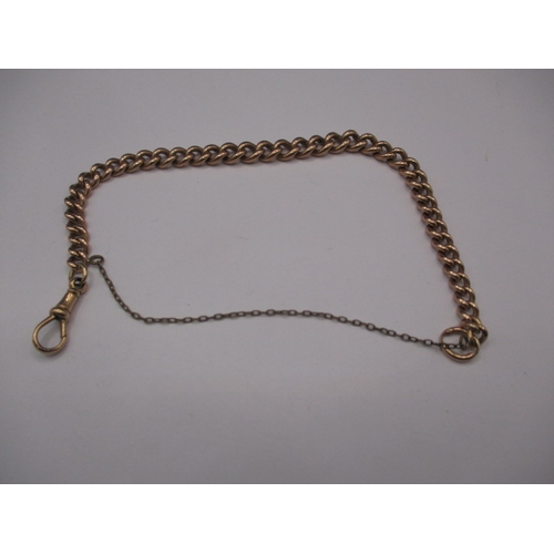 79 - A 9ct rose gold chain, approx. weight 16.1g, marked to each link, probably a watch chain converted i... 