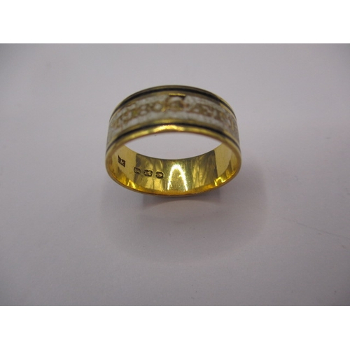 38 - 4, 19th century mourning rings, one marked for 18ct gold, some enamel loss, various dates and ring s... 