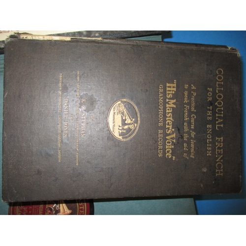 1 - A 1930s His Masters Voice record set, Colloquial French for the English, with hand book, in used con... 