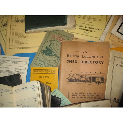 6 - A parcel of vintage railway ephemera, to include a number of drivers personal diaries, all in used c... 