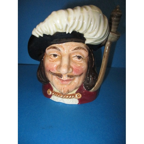 7 - Three vintage Royal Doulton musketeers ‘Toby’ jugs, all in good used condition with no observed dama... 