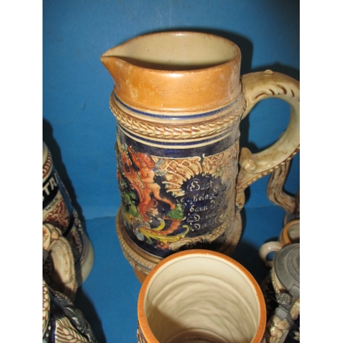 20 - A parcel of mixed ceramics, to include German beer steins and Braintree crested china, all in used c... 