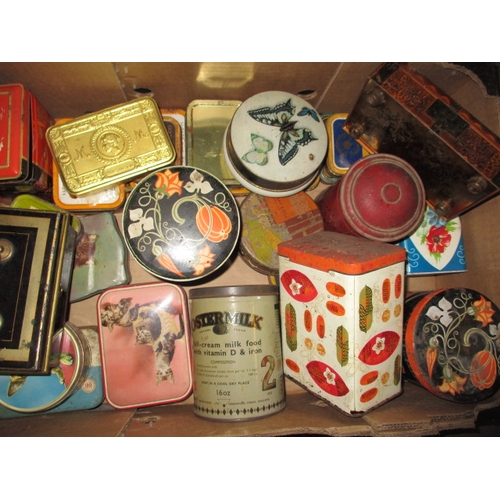 25 - A large quantity of vintage tins, all in used condition with age-related marks