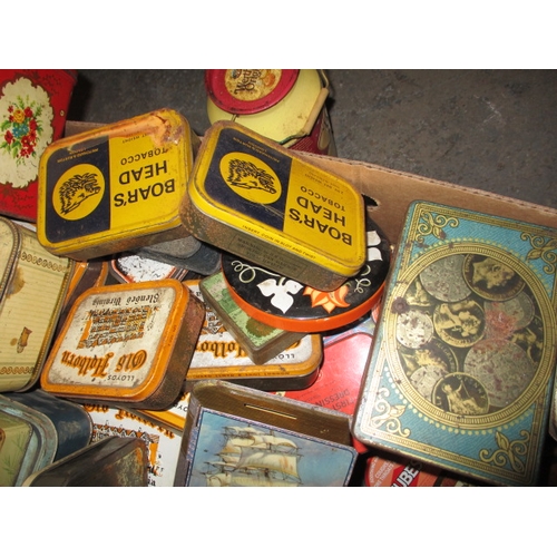 25 - A large quantity of vintage tins, all in used condition with age-related marks