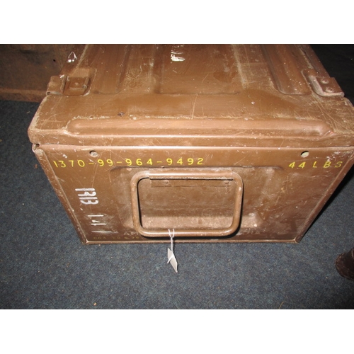 38 - Two large vintage military steel munitions boxes, one dated 1941, in used condition with rust and ge... 