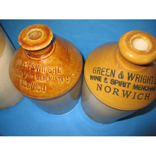 53 - A parcel of antique stoneware jars, all with Norwich company names, one with a chip to top, no other... 