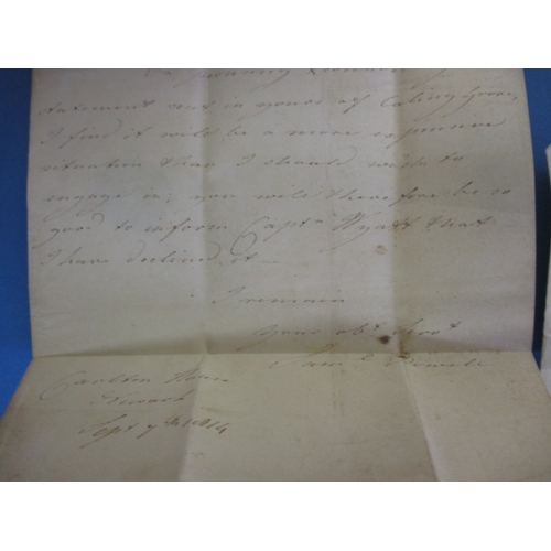 55 - A parcel of 19th century ephemera to include letters and postal related items, some with wax seals, ... 