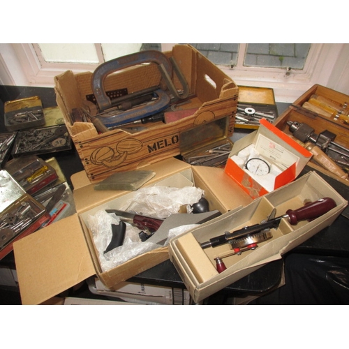 69 - A parcel of engineering and woodworking tools, some in unused condition