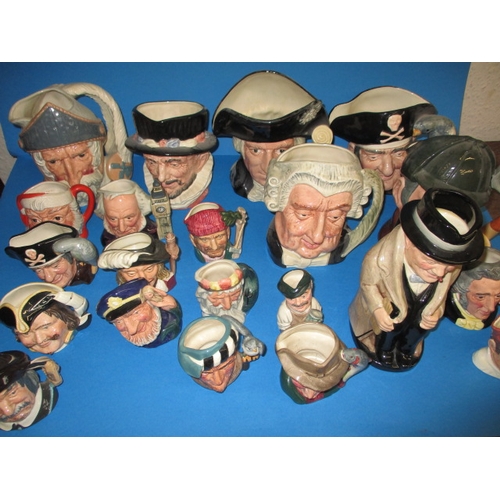 78 - A large quantity of Royal Doulton toby and character jugs, various sizes, all in good used condition... 