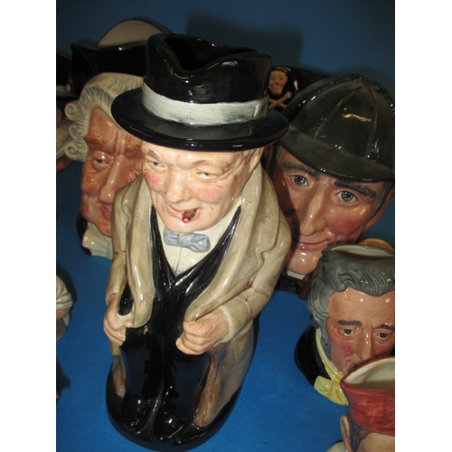 78 - A large quantity of Royal Doulton toby and character jugs, various sizes, all in good used condition... 