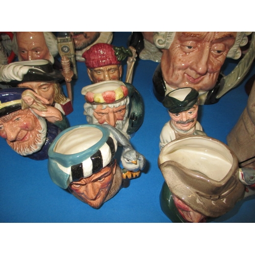 78 - A large quantity of Royal Doulton toby and character jugs, various sizes, all in good used condition... 