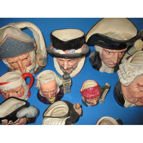 78 - A large quantity of Royal Doulton toby and character jugs, various sizes, all in good used condition... 