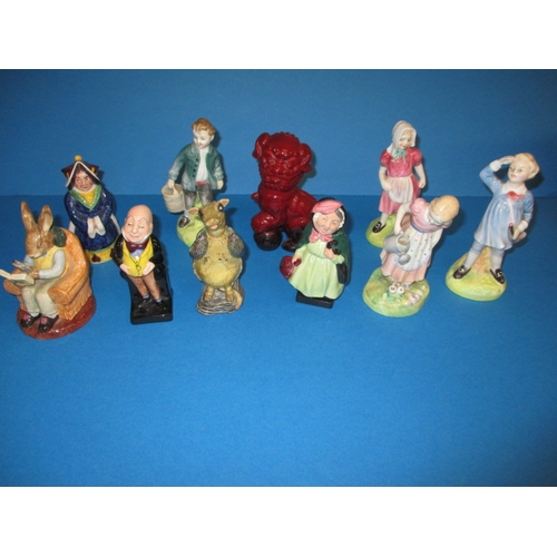 79 - A parcel of Royal Doulton small figures, to include nursery rhyme and Alice figures, all in good use... 