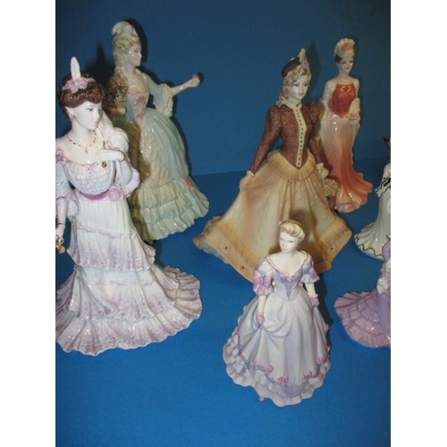 89 - A parcel of Coalport collectable figurines, all in good pre-owned condition with no observed damage,... 