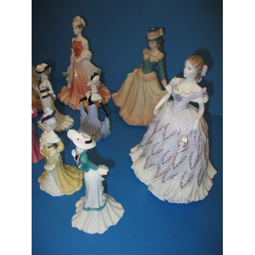 89 - A parcel of Coalport collectable figurines, all in good pre-owned condition with no observed damage,... 