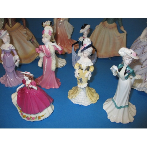 89 - A parcel of Coalport collectable figurines, all in good pre-owned condition with no observed damage,... 