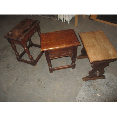 92 - Three vintage joint stools, all in good used condition