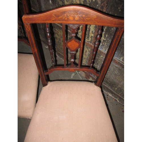 98 - A pair of Edwardian parlour chairs and vintage armchair, all in good used condition but would benefi... 