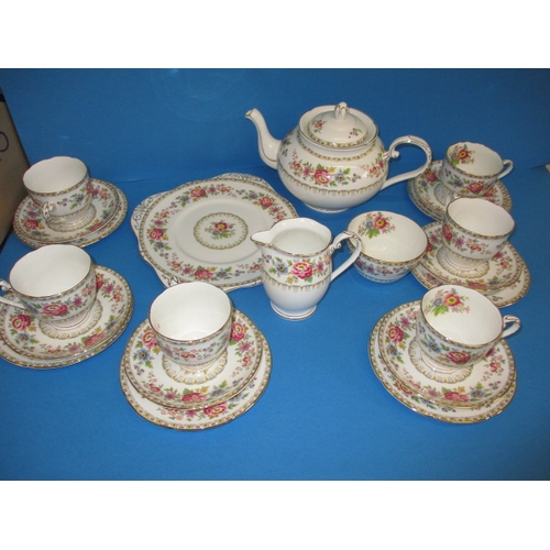 106 - A vintage Grafton china six place tea set, in near unused condition