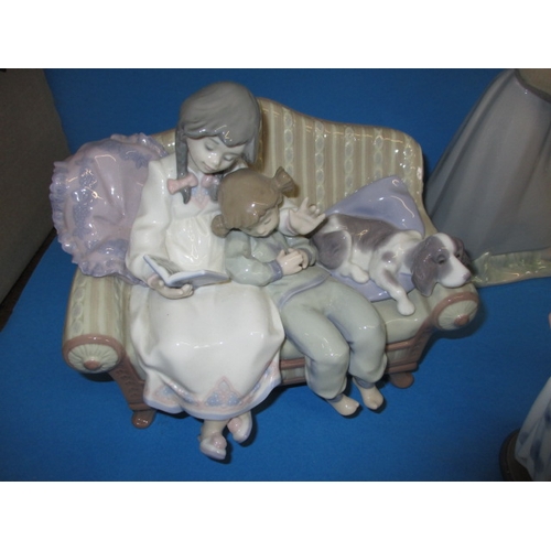 107 - A parcel of vintage Lladro porcelain figures, all in good condition with no observed damage  or rest... 