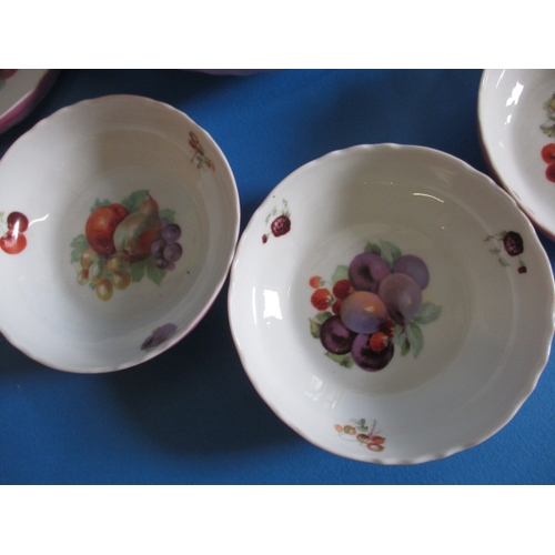 119 - A 1930s Union K porcelain fruit set consisting of 2 large serving bowls and 8 small portion bowls, a... 