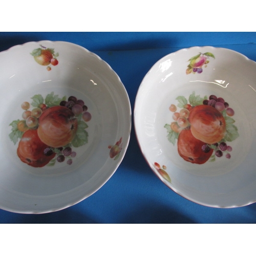 119 - A 1930s Union K porcelain fruit set consisting of 2 large serving bowls and 8 small portion bowls, a... 