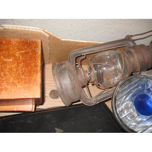 145 - A parcel of clearance items to include costume jewellery and a tilly lamp, all in used condition