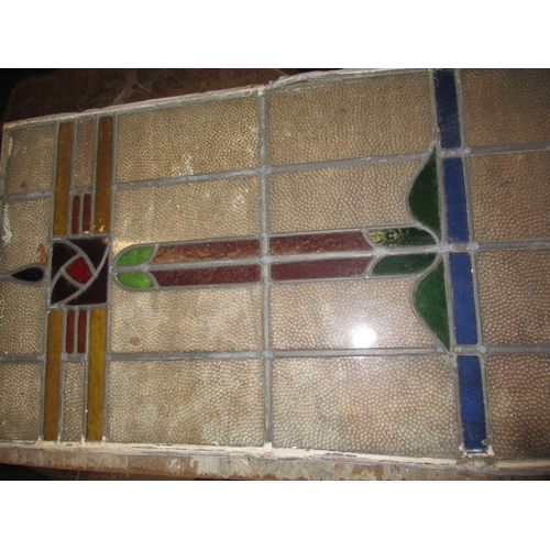 149 - A parcel of vintage stained glass windows, some damages, approx. size of largest 52x92cm