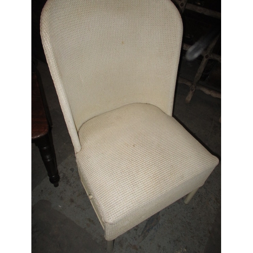 159 - A vintage Lloyd Loom style bedroom chair with drawer base and an antique mahogany hall chair. In use... 