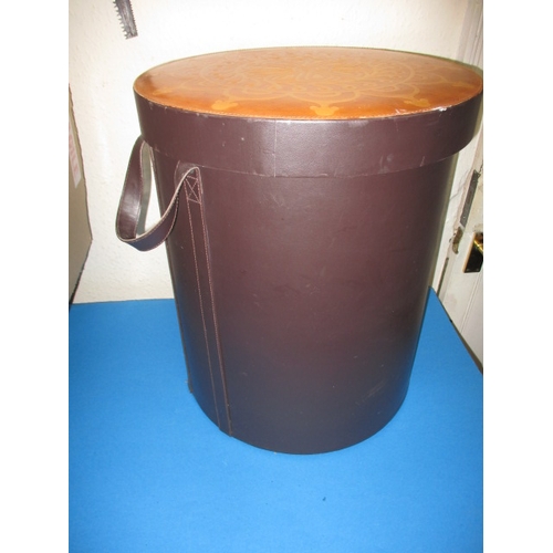 164 - An embossed leather linen bin, pre-owned with use-related marks, approx. height 50cm