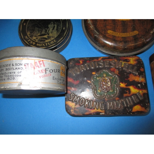 339 - A parcel of antique and later tobacco tins, to include a large Adkins nut brown and an Ogdens coolie... 