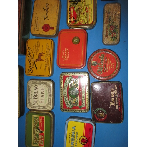 344 - A parcel of vintage tins, mostly tobacco but includes a very good Hudsons Soap string tin, all in us... 