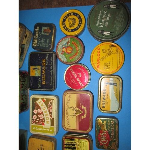 344 - A parcel of vintage tins, mostly tobacco but includes a very good Hudsons Soap string tin, all in us... 