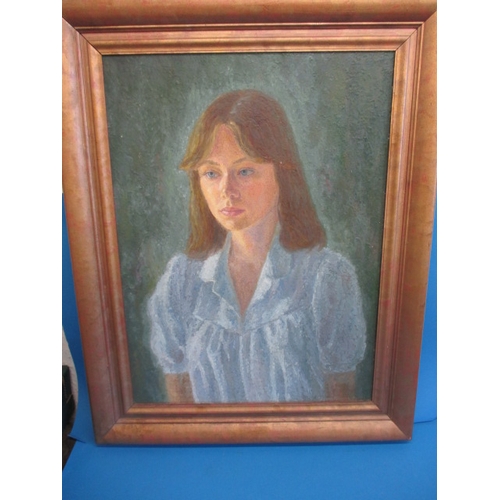 289 - A mid 20th century portrait on board, signed lower right, approx. image size 67x50cm