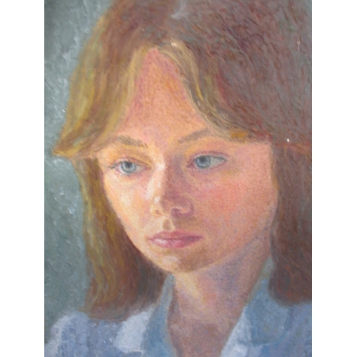 289 - A mid 20th century portrait on board, signed lower right, approx. image size 67x50cm