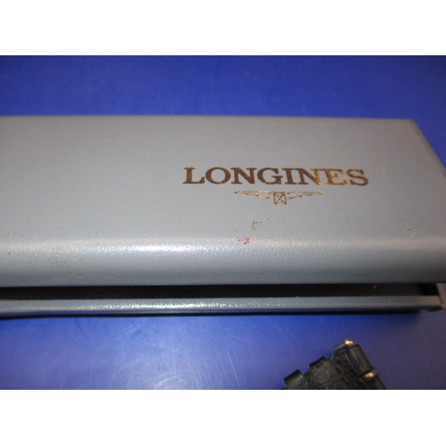 130 - A vintage Longines wrist watch, in original box and in working order, no paperwork and in good pre-o... 