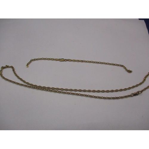 74 - A 9ct yellow gold necklace chain and bracelet, bracelet damaged so sold as scrap, approx. parcel wei... 