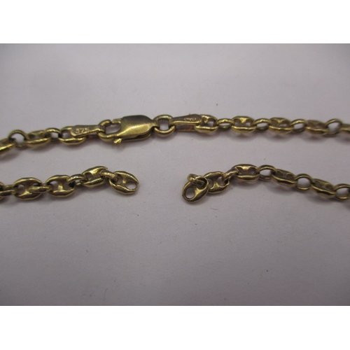 74 - A 9ct yellow gold necklace chain and bracelet, bracelet damaged so sold as scrap, approx. parcel wei... 