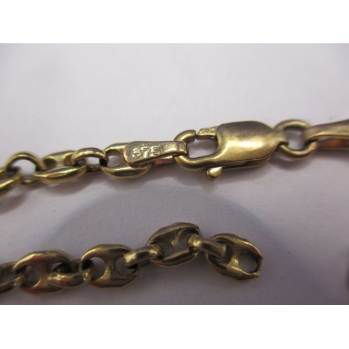 74 - A 9ct yellow gold necklace chain and bracelet, bracelet damaged so sold as scrap, approx. parcel wei... 