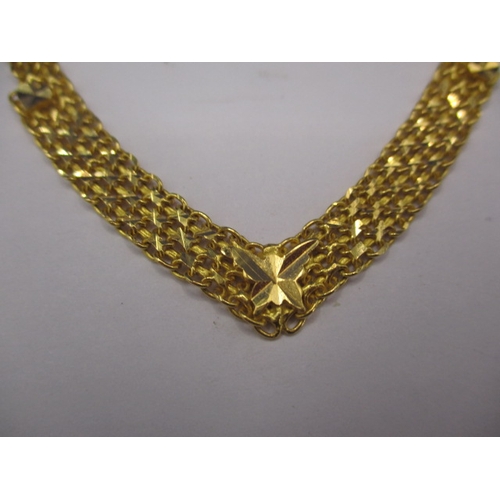 81 - An 18ct yellow gold choker style necklace, approx. weight 17.3g in good pre-owned condition with wor... 