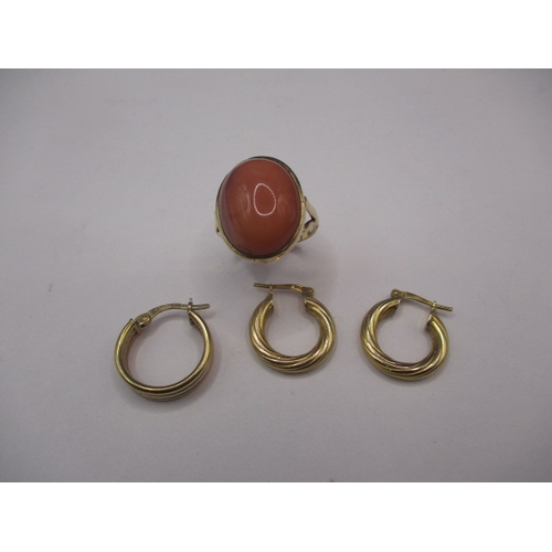 83 - A parcel of 9ct gold jewellery, to include a hard stone ring, approx. gross parcel weight 7.9g, all ... 