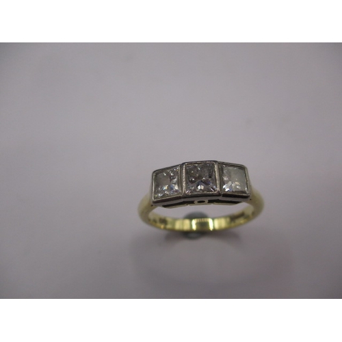 13 - An 18ct yellow gold 3 stone diamond ring, approx. ring size ‘N’, approx. weight 4.6g in good pre-own... 