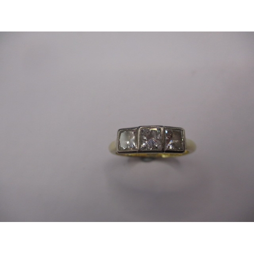 13 - An 18ct yellow gold 3 stone diamond ring, approx. ring size ‘N’, approx. weight 4.6g in good pre-own... 