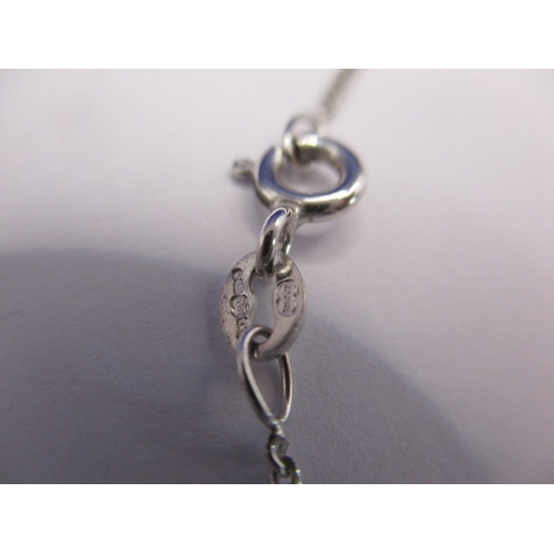 86 - A 9ct white gold necklace and pendant, the pendant set with over 100 small diamonds, approx. parcel ... 