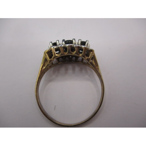 1 - A 9ct gold dress ring set with diamonds and sapphires, approx. ring size ‘R’, approx. weight 2.5g, i... 