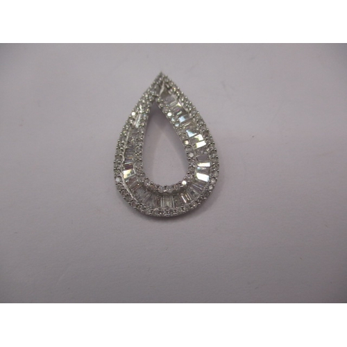 87 - A 9ct white gold diamond set necklace pendant, approx. weight 2.1g, in good used condition with diam... 