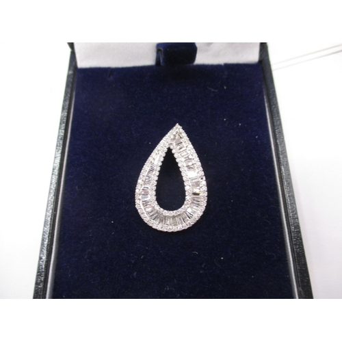 87 - A 9ct white gold diamond set necklace pendant, approx. weight 2.1g, in good used condition with diam... 